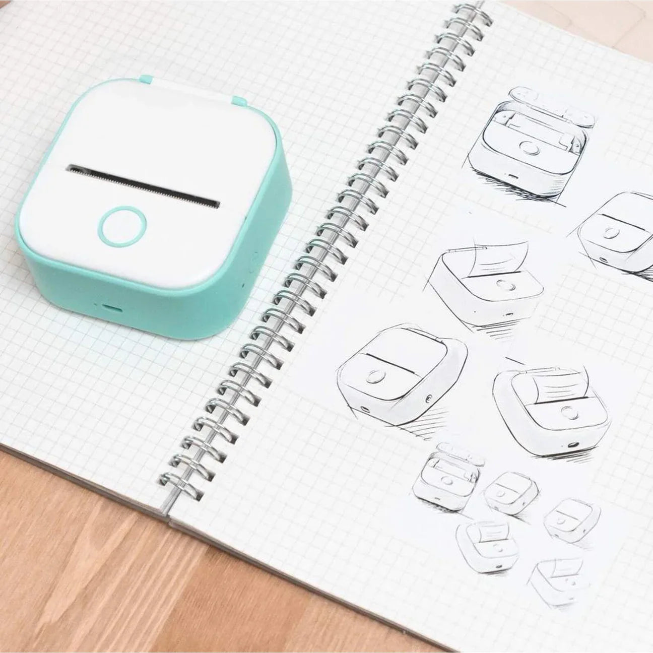 Portable mini thermal printer for smartphones – white model